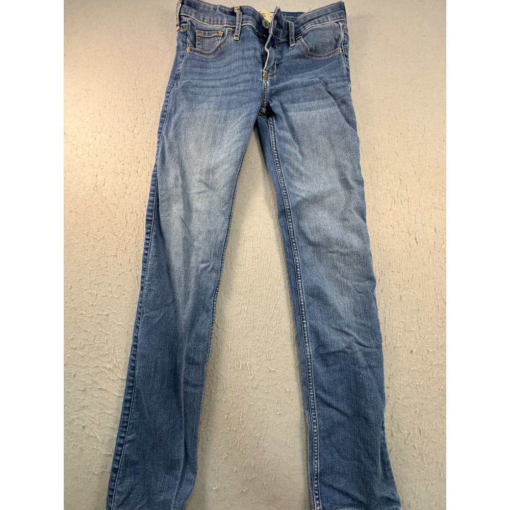 Hollister Skinny Jeans Women's 3R Blue Denim Embroidered 5-Pockets Low Rise Boho